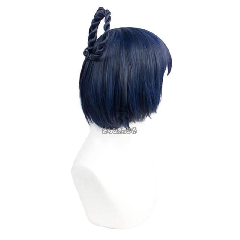 Game Genshin Impact XiangLing Dark Blue Braided Cosplay Wigs