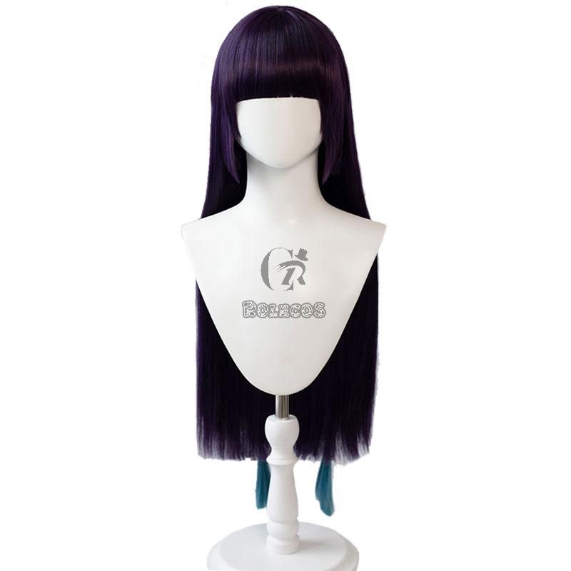 Game Genshin Impact Yunjin Purple Green Long Cosplay Wigs