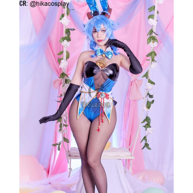 Genshin Impact Ganyu Fanart Bunny Girl Cosplay Costume