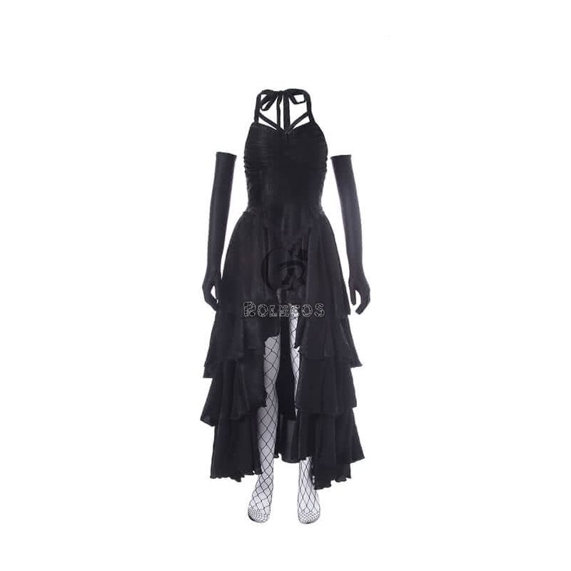 Gothic Halloween Black Long Party Woman Dress