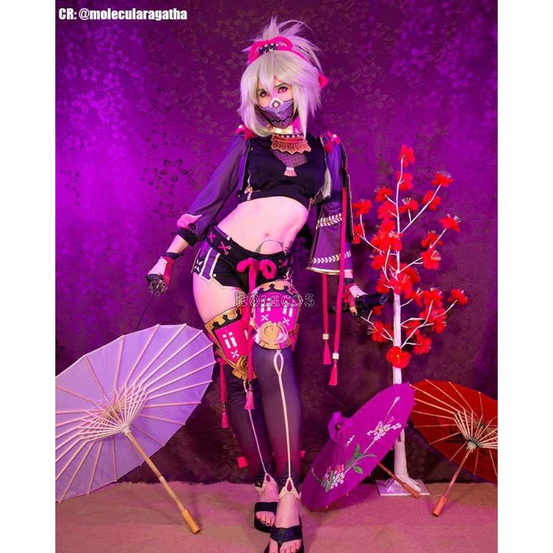Genshin Impact Kuki Shinobu Cosplay Costume