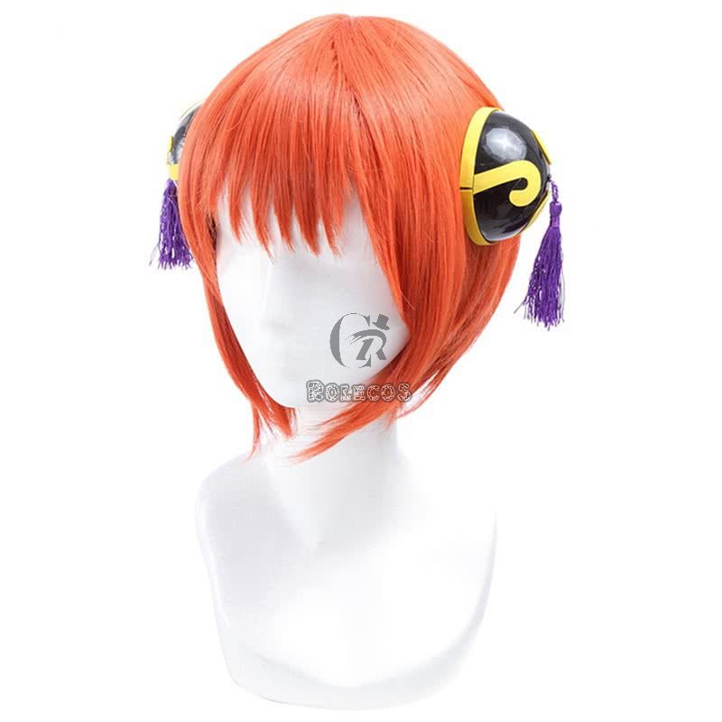 Gintama Kagura 30CM Orange Anime Cosplay Wig 