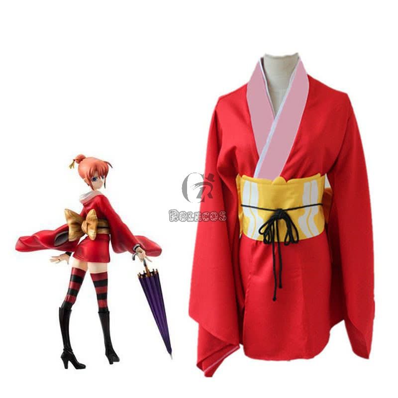 Gintama Kagura kimono Female Cosplay Costume 