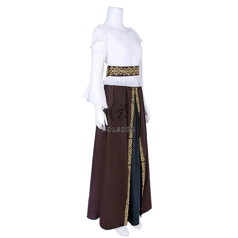 Girl Middle Sleeve Chiffon Top And Cotton Long Skirt
