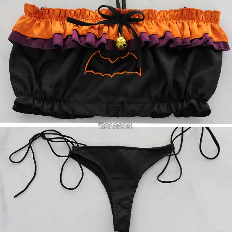 Halloween Pumpkin Bat Sexy Lingerie Cosplay Costume 