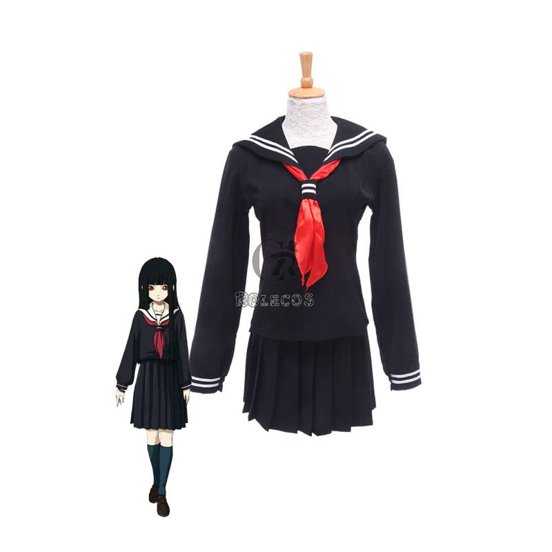 Anime Hell Girl Jigoku Shoujo Enma Ai Sailor Uniform Cosplay Costumes
