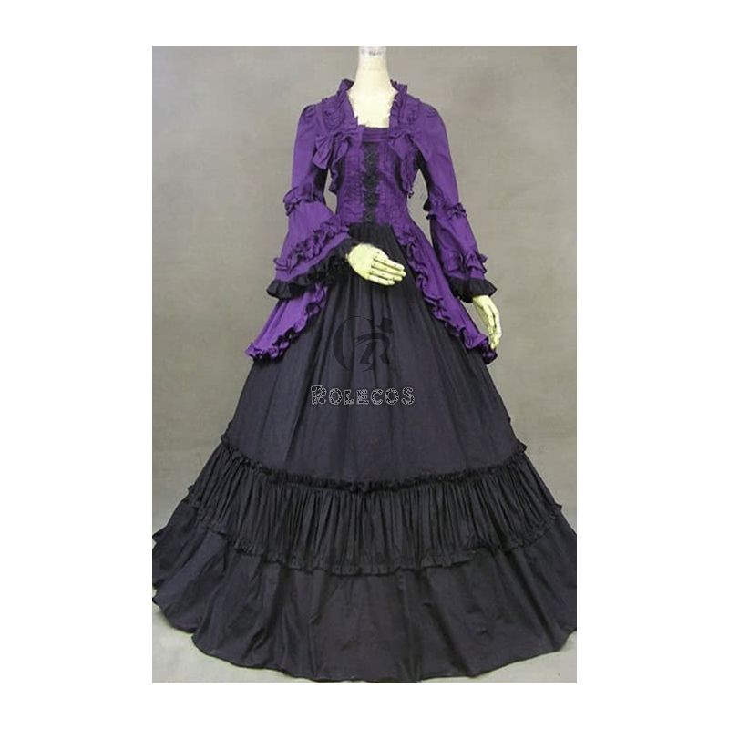 Gothic Victorian Clothing Cosplay Costume Purple Dress