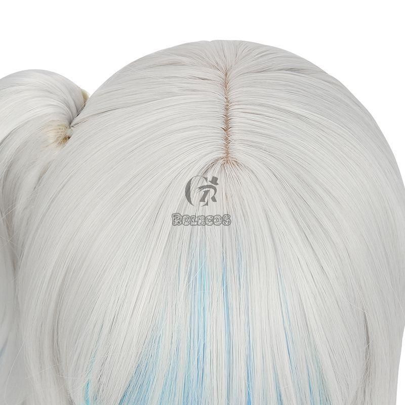 Hololive Gawr Gura CatShark Mixed Color Ponytail Cosplay Wigs