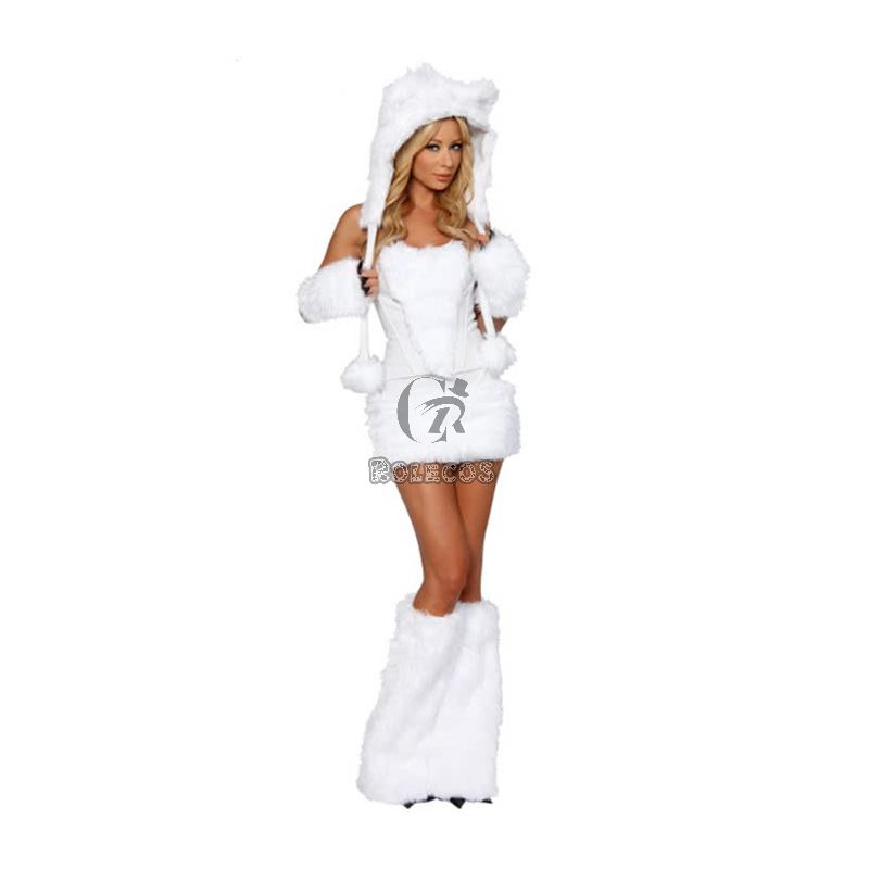 White Wolf Polar Bear Frisky Halloween Cosplay Costume Outfit