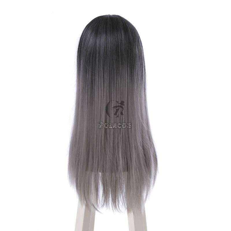 Fashion Black and Gray Mixed Long Stragiht Woman Wigs