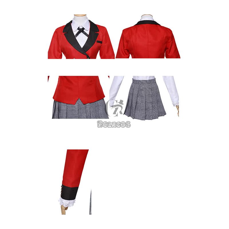 Kakegurui Momobami Kirari Red Uniform Cosplay Costumes