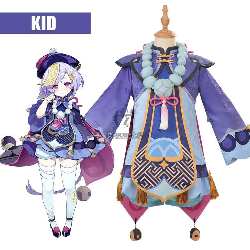 Kid Genshin Impact Qiqi Icy Resurrection Cosplay Costume
