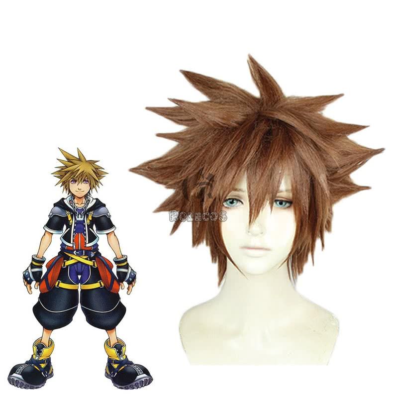 Kingdom Hearts Sora 3th Ver Short Brown  Cosplay Costume