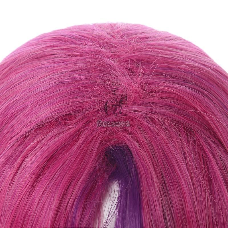 LOL Star Guardian Xayah Pink Mixed Green Long Cosplay Wigs For Sale