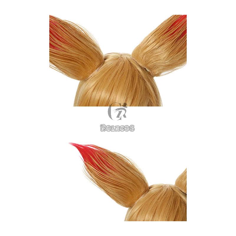 League Of Legends the Nine-Tailed Fox Ahri Long Yellow Mixed Pink Cosplay Wigs