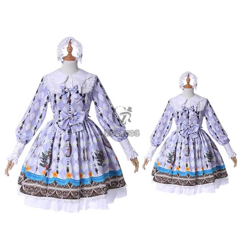 Lolita Long Sleeve Lace Dress Princess Pastoral Style Lolita Costume