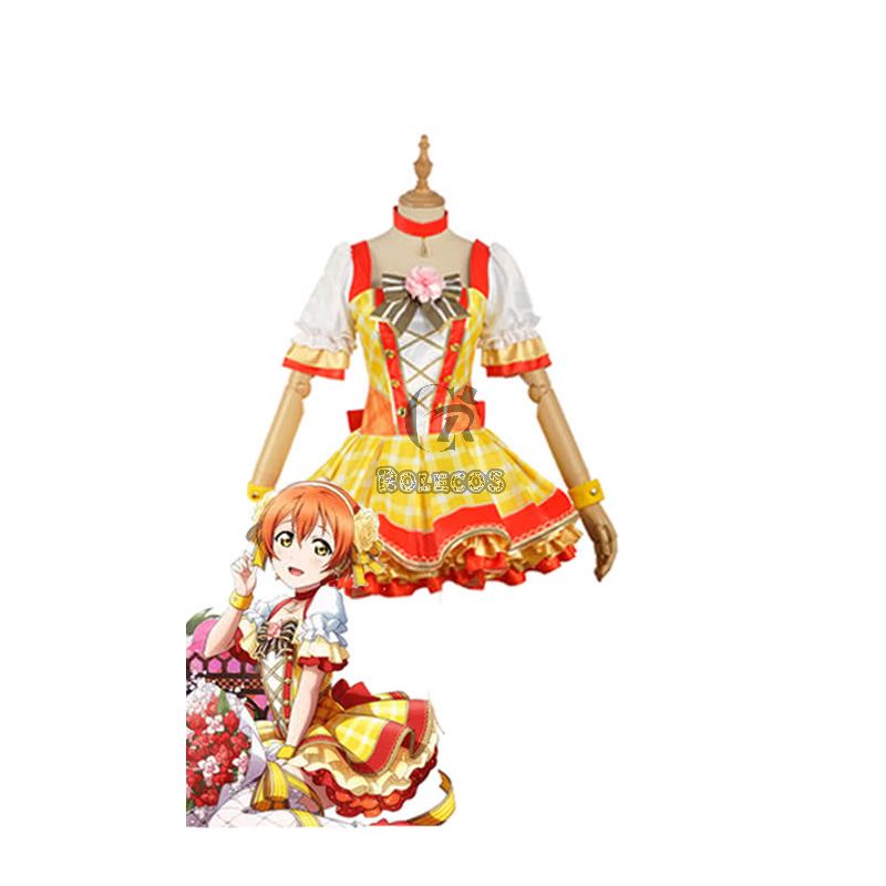 Love Live Bouquet Awaken Hoshizora Rin Yellow Dress Anime Cosplay Costumes