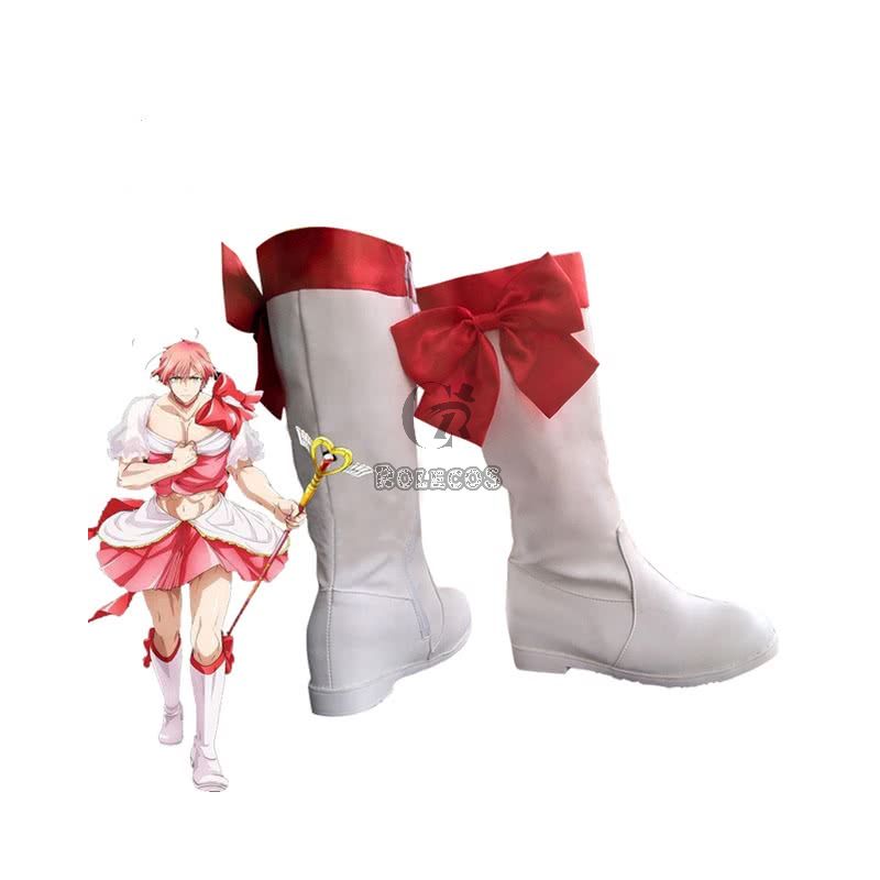 Magical Girl Ore Saki Uno for Women Men White Cosplay Boots 