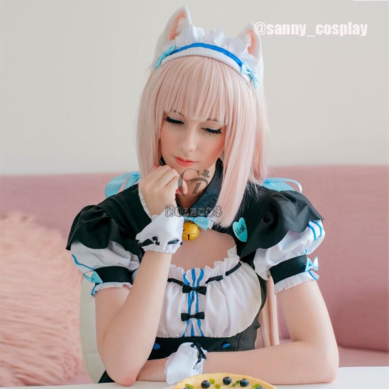 NEKOPARA Chocolat & Sanilla Sweet Maid Wear Game Pink And Blue Cosplay Costume