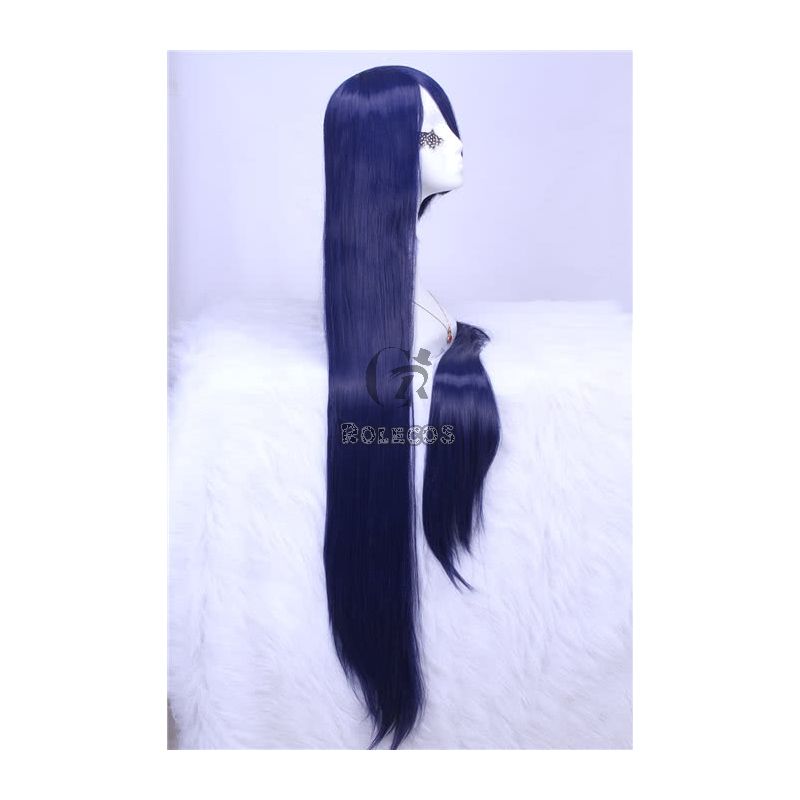 100cm long dark blue straight cosplay wig Japan anime girls hair