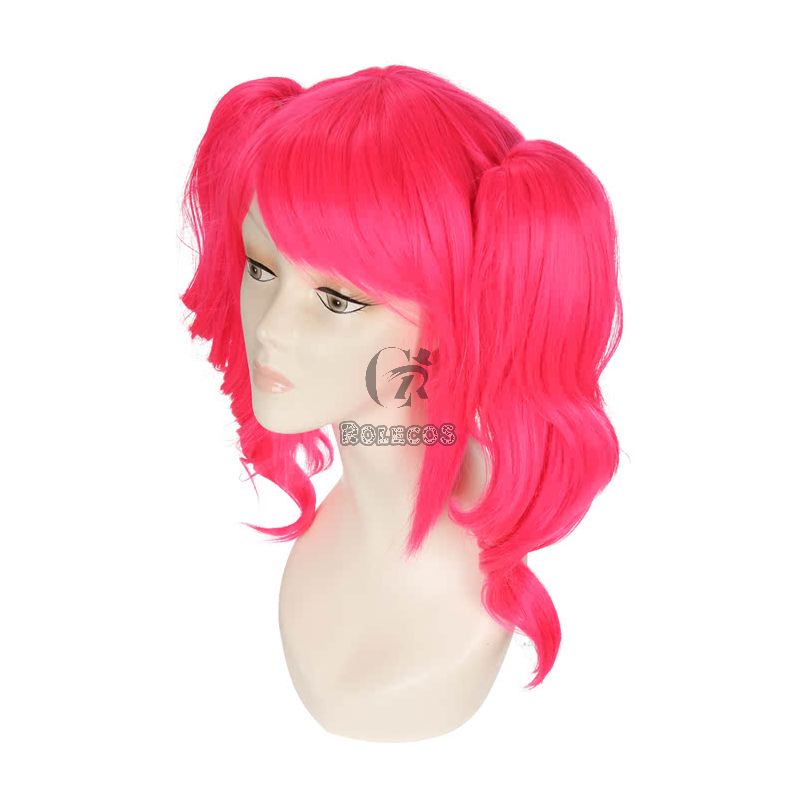 30cm Short Cosplay Wig Pink Anya Alstrelm Clip on Ponytail Party Hair