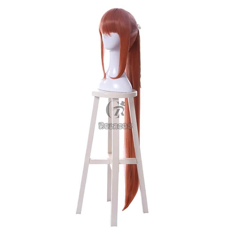 DDLC Monika Super Long Deep Pink Curly Synthetic Cosplay Wigs