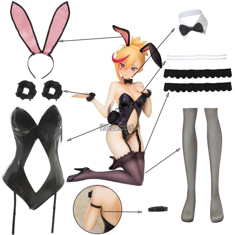 Muse Dash Rin Black Bunny Girl Jumpsuit Cosplay Costume Accessory