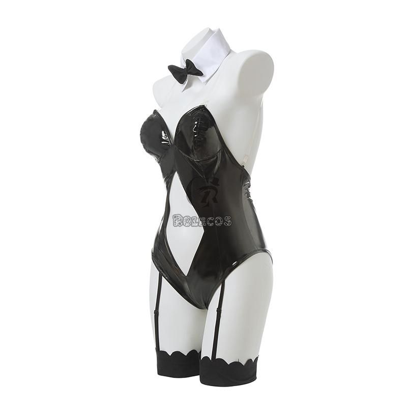 Muse Dash Rin Black Bunny Girl Jumpsuit Cosplay Costume Side