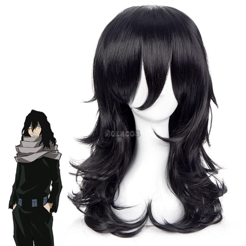 My Hero Academia Anime Shouta Aizawa Long Black Cosplay Wigs