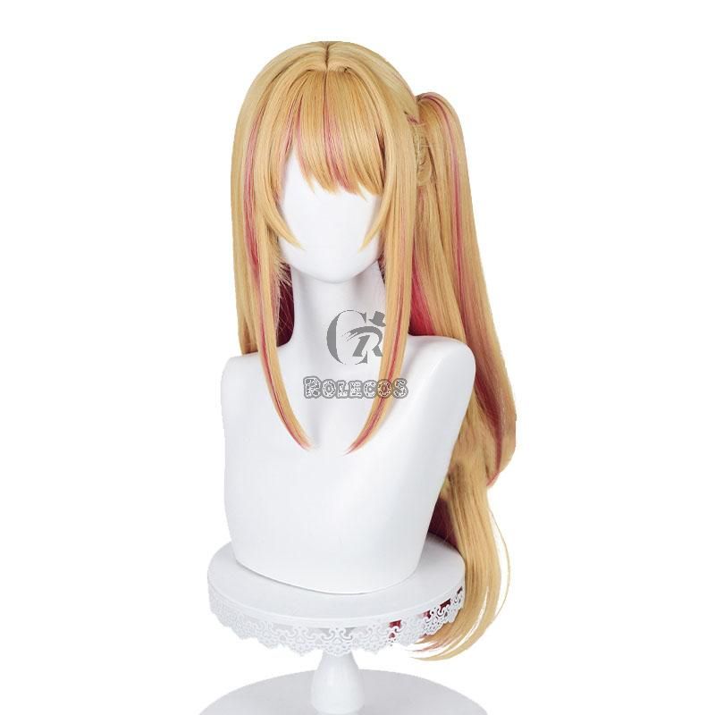  Yellow and Pink mixed Straight Short Wig for Aquamarine Hoshino  Cosplay From Anime Oshi no Ko Synthetic Heat-Resistant Hair : Clothing,  Shoes & Jewelry