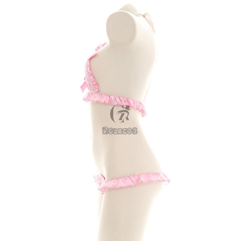 Pink Cute Bow Sexy Lingerie Cosplay Costume