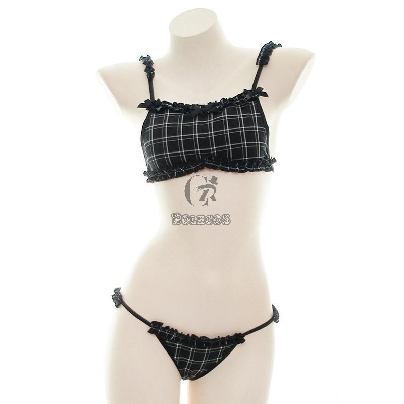 Plaid Girl Lace Underwear Cosplay Costume