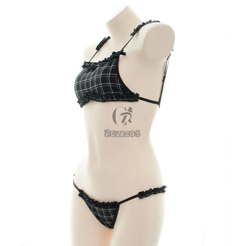 Plaid Girl Lace Underwear Cosplay Costume