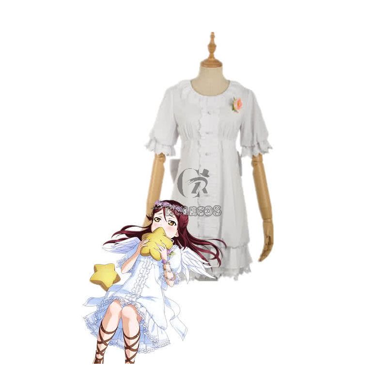 Love Live Sunshine Angel Aqours Unawaken Riko Sakurauchi White Dress Anime Cosplay Costumes