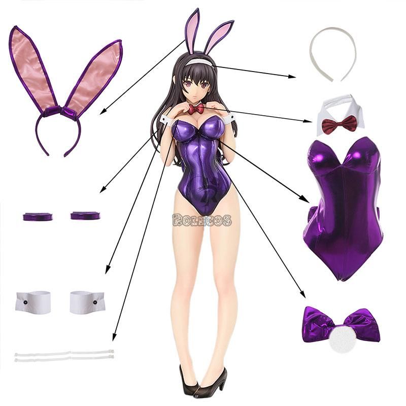 Saenai Heroine no Sodatekata Utaha Kasumigaoka Purple Bunny Girl Jumpsuit Cosplay Costume