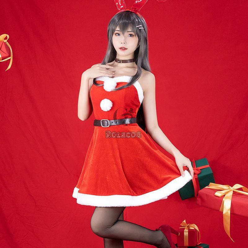 Seishun Buta Yarou wa Bunny Girl Senpai no Yume wo Minai  Sakurajima Mai  Bunny girl Christmas Cosplay Costume