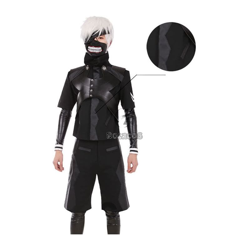 Tokyo Ghouls II Ken Kaneki Cosplay Costume Leather Suit/Hooded Coat
