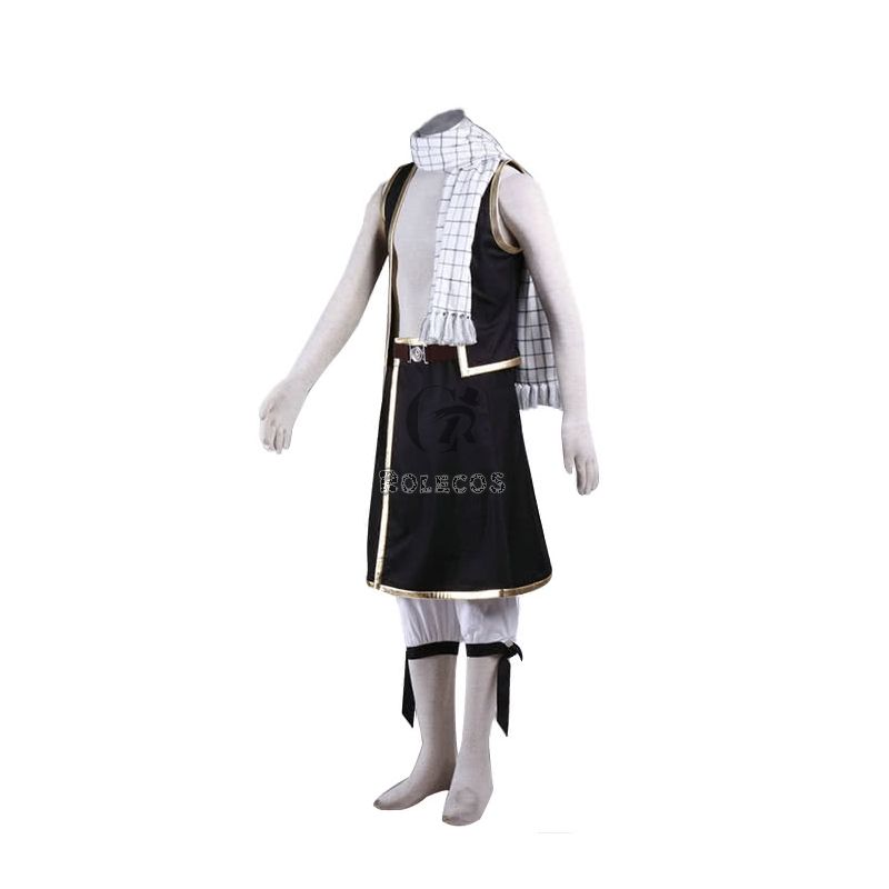 Fairy Tail Natsu Dragneel Cosplay Costume Black And White Suit