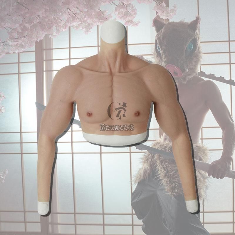 Silicone False Fake Muscle Elasticity Chest Man 4 Color Cosplay Prop 