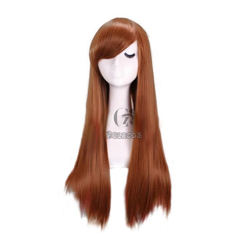 Suzumiya Haruhi Long 65cm Straight Brown Japanese Anime Cosplay hair Wig 