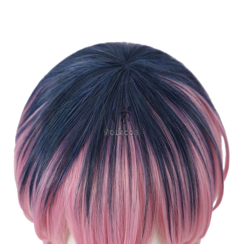Tokyo Revengers Haitani Rindou Blue Mixed Pink Long Cosplay wigs