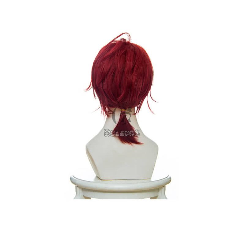 Violet Evergarden Claudia Hoggins Anime Cosplay Wigs Short Wine Red Synthetic Man Wigs