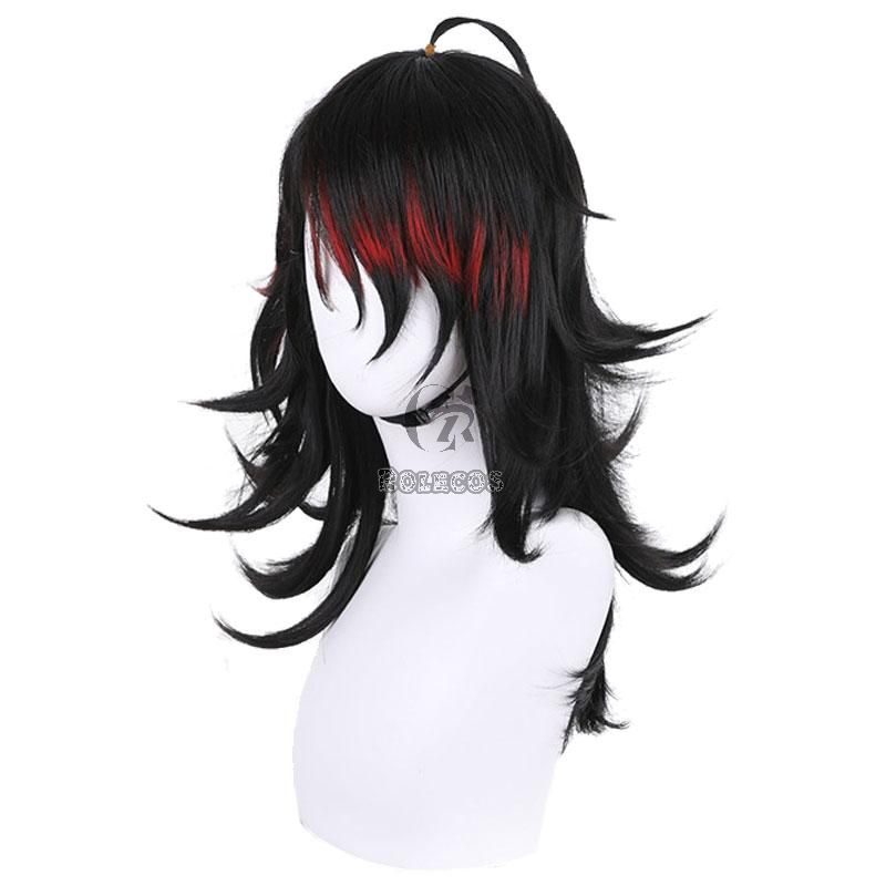 Virtual YouTuber LUXIEM Vox Akum Black Red Long Cosplay Wigs
