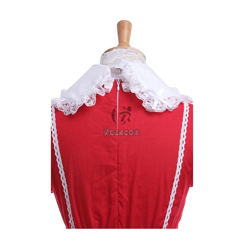 Woman Girls Red Lolita Dresses Sweet Cosplay Costumes13