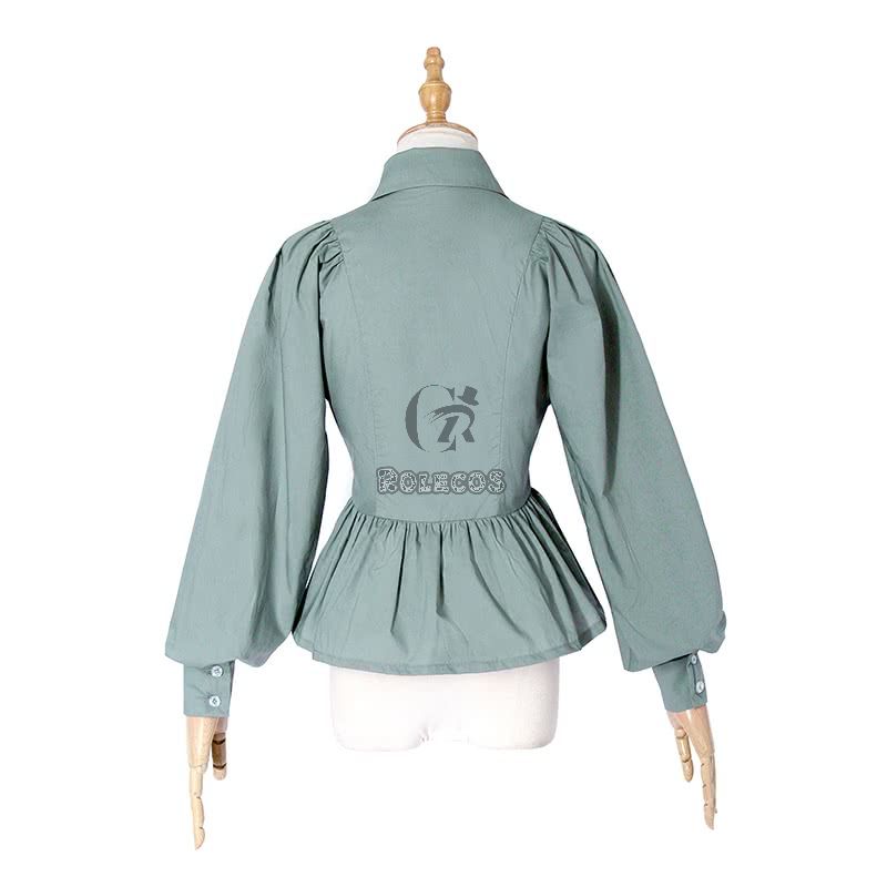 Women Lolita Shirts Elegant Style Long Puff Sleeves Blouses Costumes-7