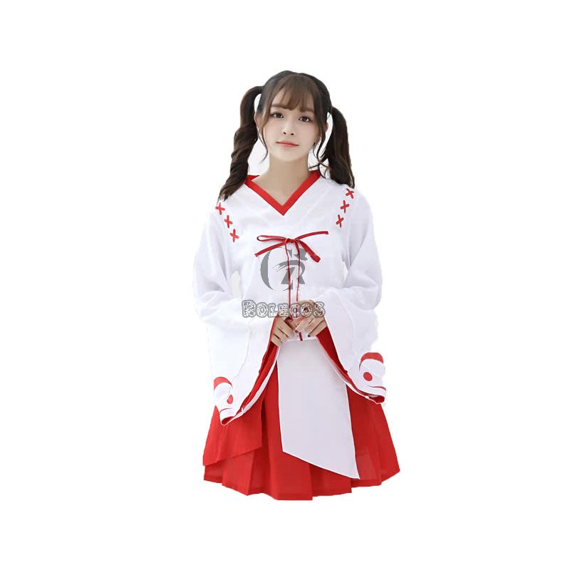 Inuyasha Kikyo Red Cosplay Kimono Costumes