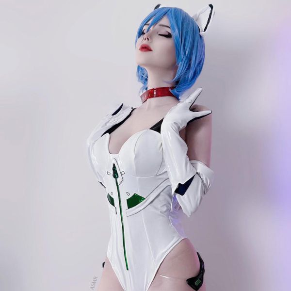 【In Stock】【Size: XS-2XL】Evangelion Rei Ayanami Cosplay Costume Cat Rei Cosplay Costume