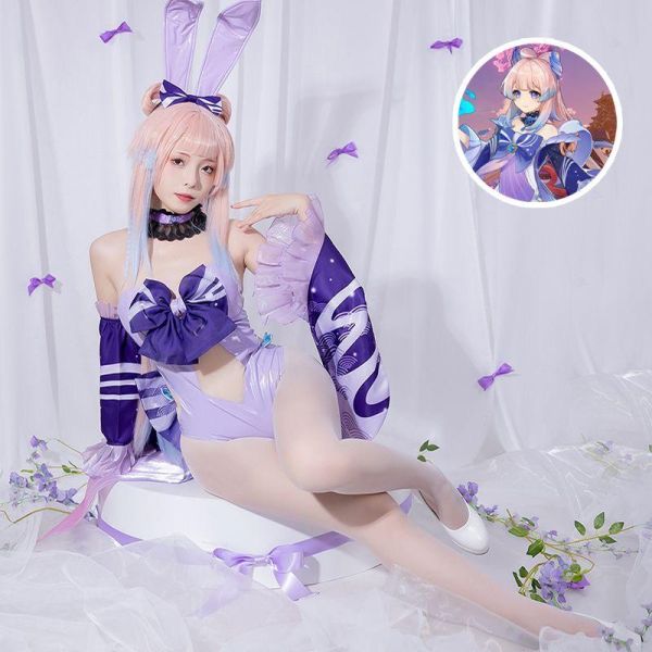 【Last Batch】【In Stock】Genshin Impact Kokomi Fanart Bunny Girl Cosplay Costume Style2