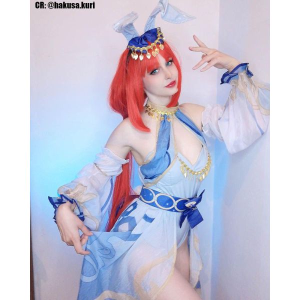 【Last Batch】【In Stock】Genshin Impact Nilou Fanart Bunny Girl Cosplay Costume Style1