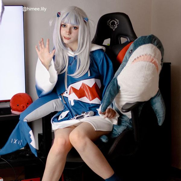 【In Stock】Hololive English Vtuber Gawr Gura Cosplay Costume With Tail